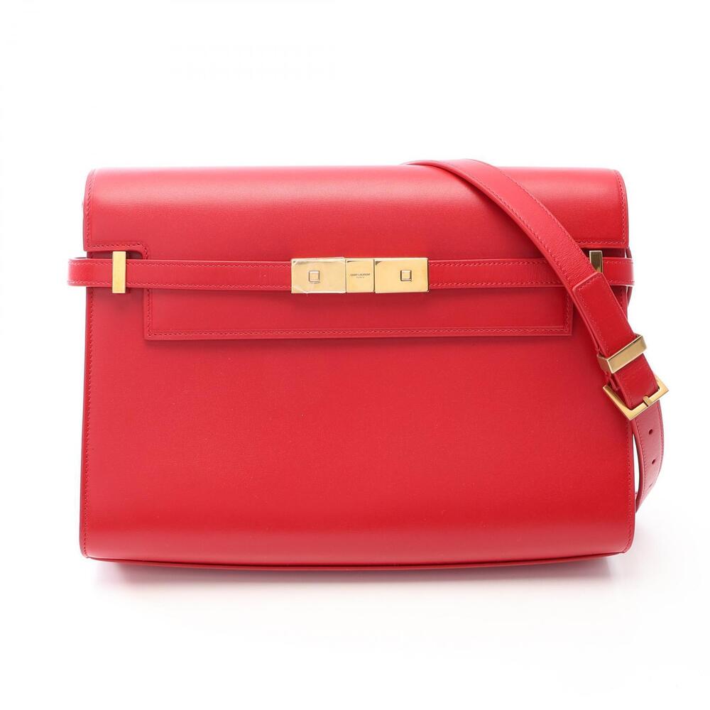 Saint Laurent Paris Manhattan Shoulder Bag Leather Red